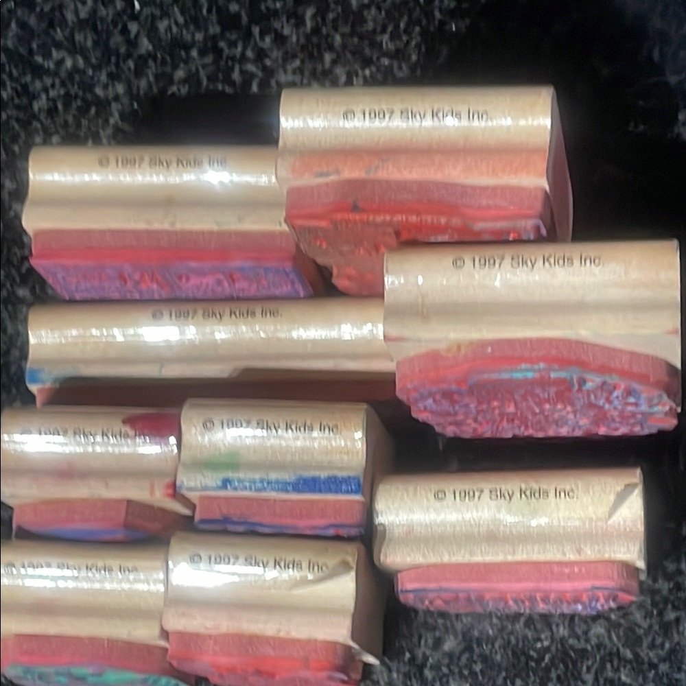 Vtg 1997 Sky Kids - Wooden Stamp Set 9 pieces - Picture 8 of 8